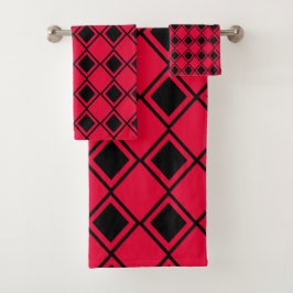 Pink Blob Harlequin Badhandtuch Set