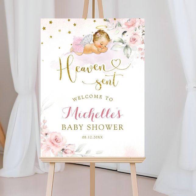 Pink Blonde Angel Baby Heaven Gesendet Willkommens Poster (Von Creator hochgeladen)