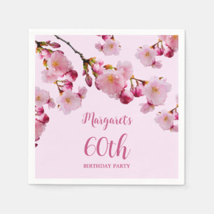 Pink Bloom Cherry Blossom Sakura Blume Geburtstag Serviette