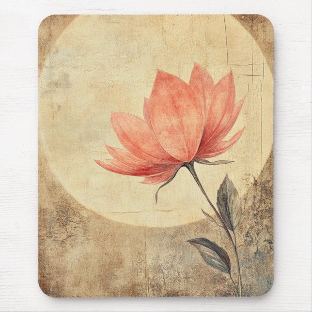 Pink Bloom & Moonlit Serenity Mousepad (Vorne)