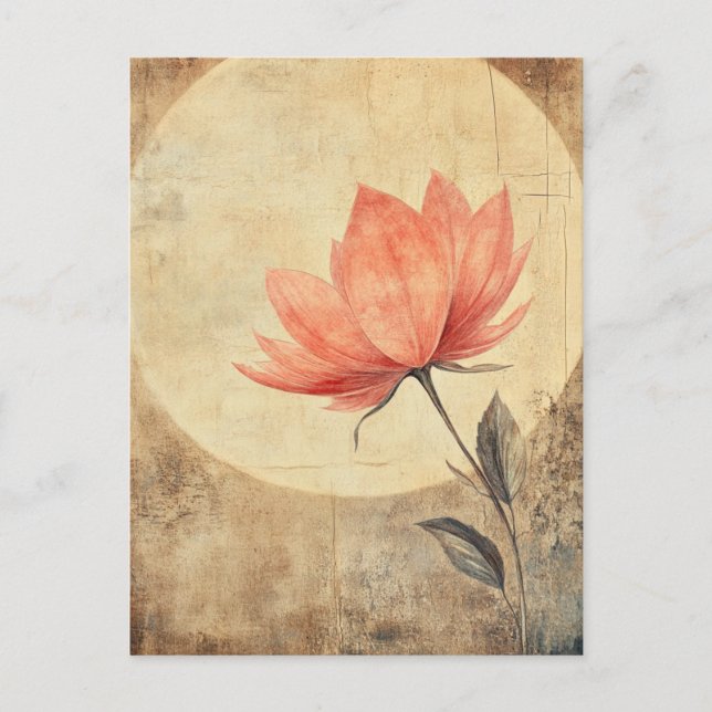 Pink Bloom & Moonlit Serenity Postkarte (Vorderseite)