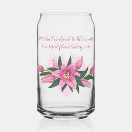 Pink Blooming Lilies Babydusche Dosenglas