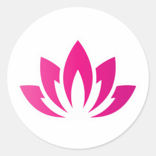 Pink Blooming Lotus Blume Runder Aufkleber