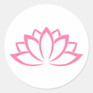 Pink Blooming Lotus Blume Runder Aufkleber