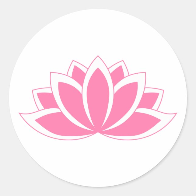Pink Blooming Lotus Blume Runder Aufkleber (Vorderseite)