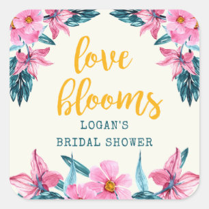 Pink Blooms Brautparty Sticker