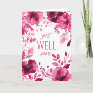 Pink Blooms Watercolor WIRD SCHON BALD GUT. Karte