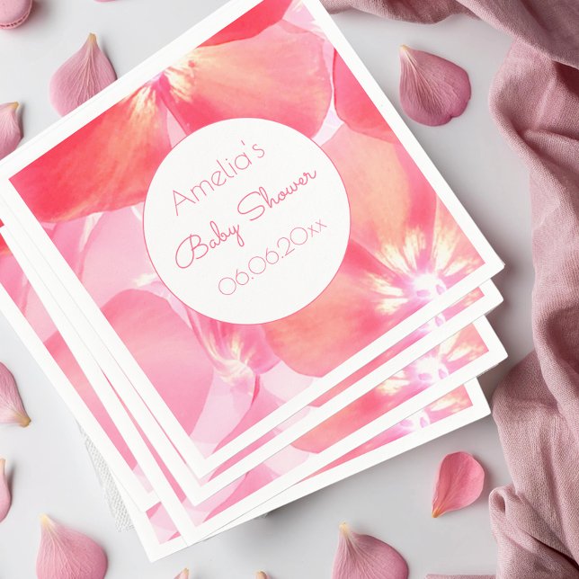 Pink Blossom Babydusche Serviette (Pretty pink baby shower inspiration)