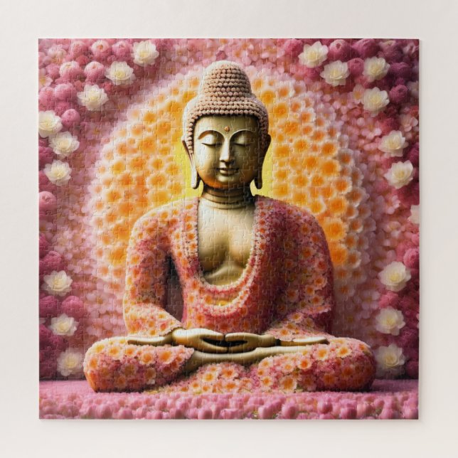 Pink Blossom Blume Buddha Meditation Puzzle (Vertikal)