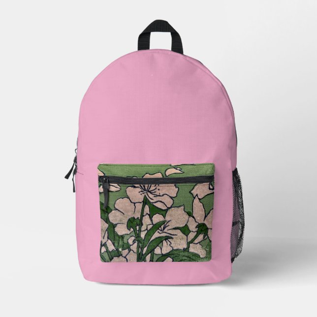 Pink Blossom Cascade   Bedruckter Rucksack (Vorderseite)