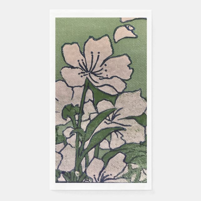 Pink Blossom Cascade  Serviette (Vorderseite)