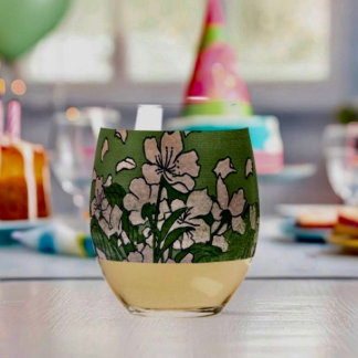 Pink Blossom Cascade  Weinglas Ohne Stiel