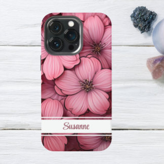 Pink Blossom Floral iPhone 13 Fall individuell ein Pro Hülle