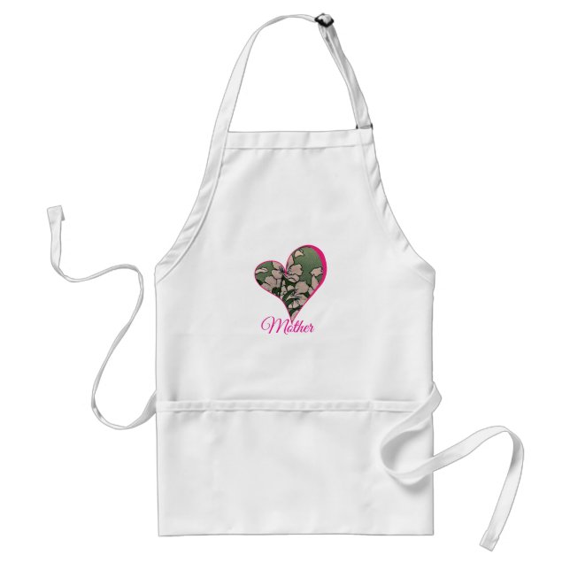 Pink Blossom Green  Apron Schürze (Vorne)