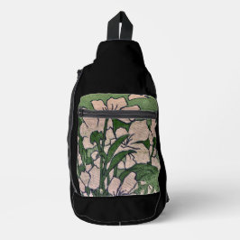 Pink Blossom Green Crossbody Bag