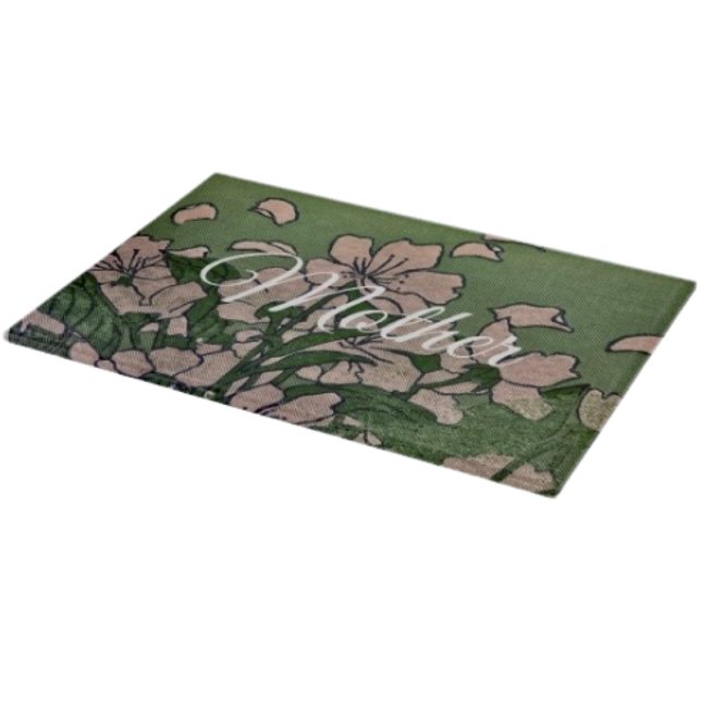 Pink Blossom Green Cutting Board Schneidebrett (A beautiful cutting board for Mom—practical, stylish, and perfect for Mother’s Day. )