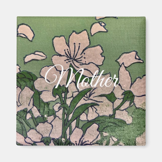 Pink Blossom Green  Magnet (Vorne)