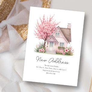 Pink Blossom House Neue Adresse, die wir übertra Mitteilungskarte