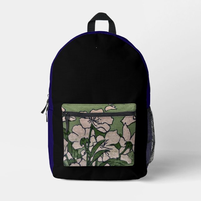 Pink Blossom Kaskade Bedruckter Rucksack (Vorderseite)