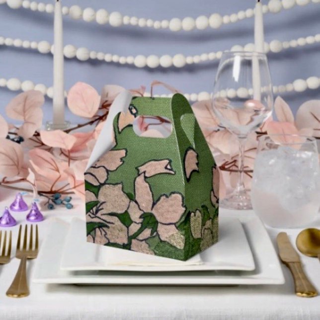 Pink Blossom Kaskade Gunst Box Geschenkschachtel (D: 5"w x 3"l x 6.5”h. High-quality card stock. Food contact safe. Ships flat. 
)