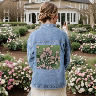 Pink Blossom Kaskade Jeansjacke