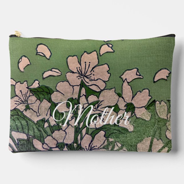 Pink Blossom Kaskaden-Print Nähen Tasche (Vorderseite)