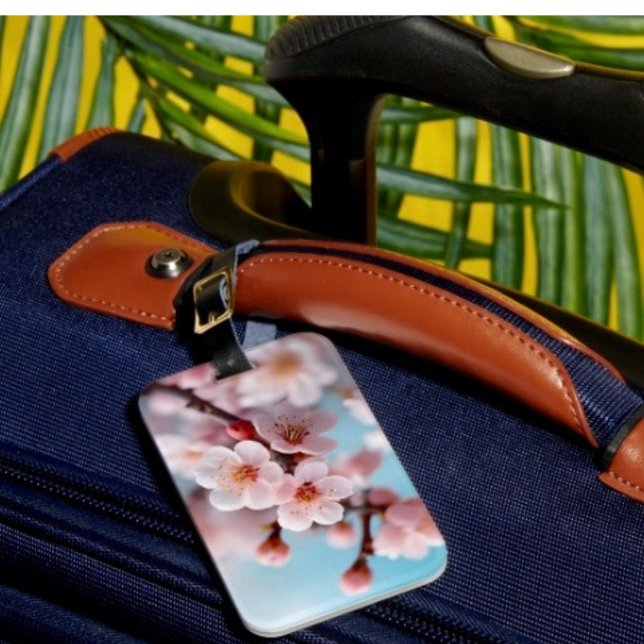 Pink Blossom Magic Gepäckanhänger (Identify your luggage right away with this beautiful floral luggage tag,  a great gift for Mother’s )
