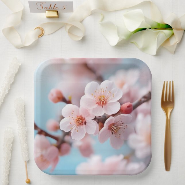 Pink Blossom Magic  Paper Plate Pappteller (Hochzeit)