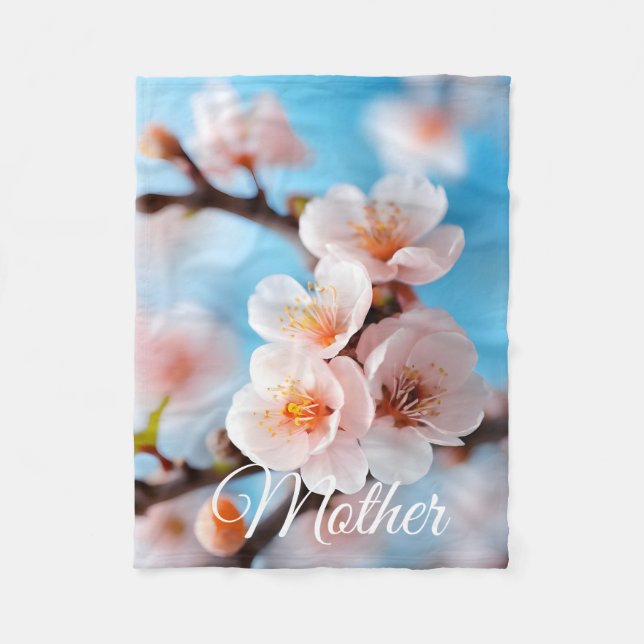 Pink Blossom Magie  Fleecedecke (Vorderseite)