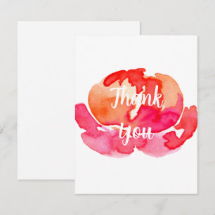 Pink Blossom Personalisiertes Script White Vielen Dankeskarte