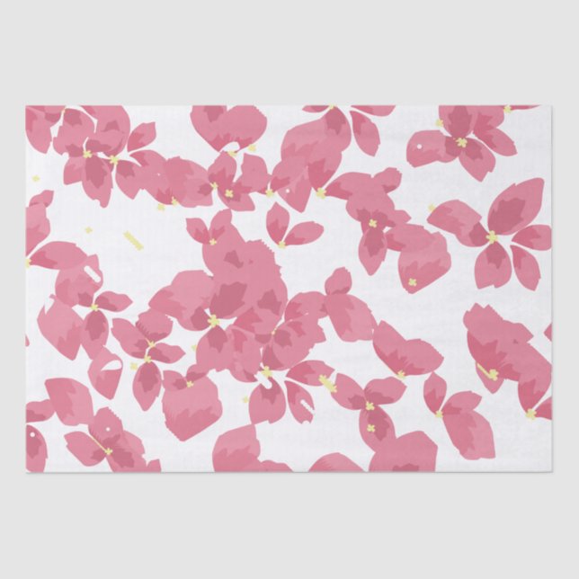Pink Blossom print Valentine's Tissue Paper Seidenpapier (Vorderseite)