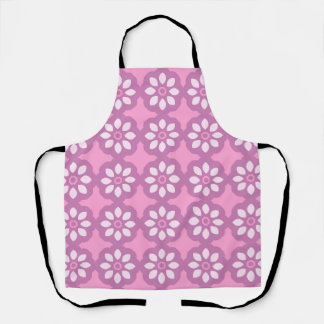 Pink Blossom Retro Tile Pattern Schürze