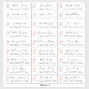 Pink Blossom Wedding Guest Address Labels
