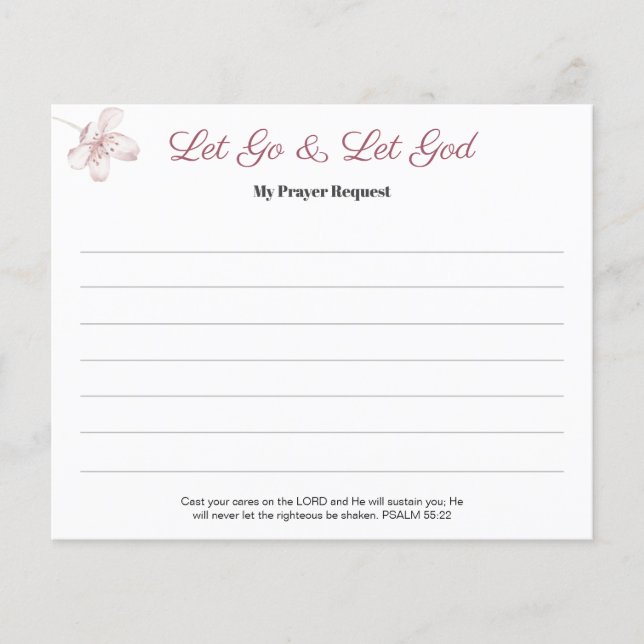 Pink Blossom Women's Prayer Request Card Flyer (Vorne)