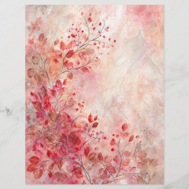 Pink Blossoms Writing/Scrapbooking Paper Briefbogen (Vorderseite)