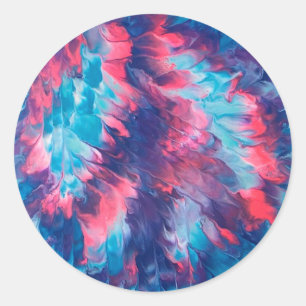 Pink Blue Abstrakt Peace Sign Stickers