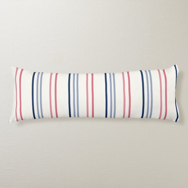 Pink blue and white stripes seitenschläferkissen (Vorderseite)