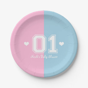 Pink & Blue Athletic 01 Sport Geburtstagsparty Pappteller