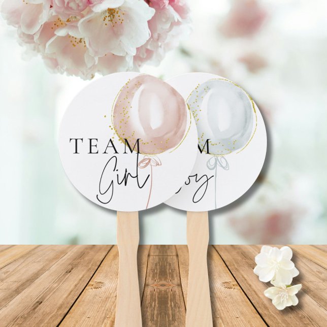 Pink & Blue Balloon Gender Reveal Abstimmungspadde Fächer (Von Creator hochgeladen)