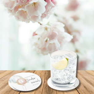 Pink & Blue Balloon Gender Reveal Team Boy Runder Pappuntersetzer