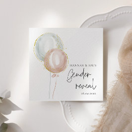 Pink & Blue Balloon Gender Reveal Team Boy Serviette