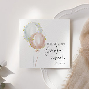 Pink & Blue Balloon Gender Reveal Team Boy Serviette