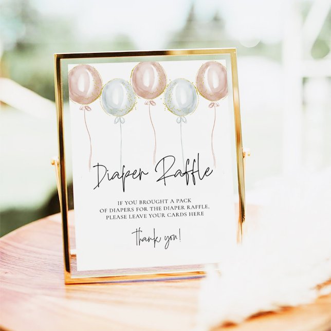 Pink & Blue Balloon Geschlecht offenbart Windeln R Poster (Von Creator hochgeladen)