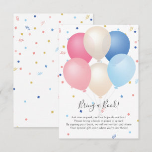 Pink Blue Balloons & Confetti Buchen Begleitkarte
