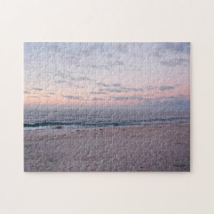 "Pink & Blue Beach at Dawn" Jigsaw Puzzle