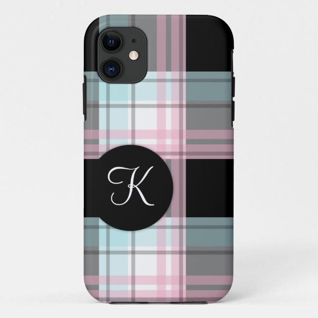Pink Blue Black Kariert Monogram iPhone 5 Fall Case-Mate iPhone Hülle (Rückseite)