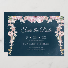 Pink & Blue Boho Starry Night Sky Handfasts Save The Date
