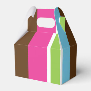 Pink Blue Brown Green Modern Birthday Party Gefall Geschenkschachtel