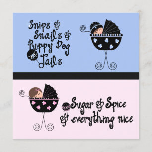 Pink Blue Carriage Gender Reveal Einladung