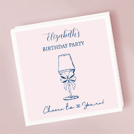 Pink & Blue Cheers bis 30 Jahre Geburtstag Napkins Serviette